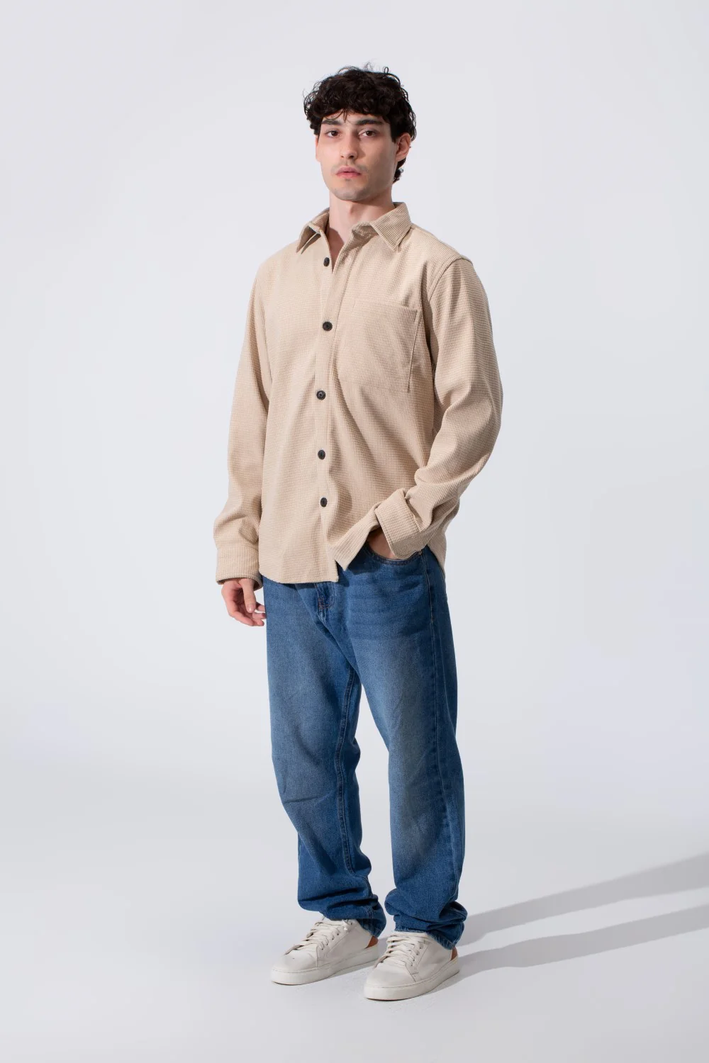 Men's Long Sleeved Winter Regular Fit Velvet Shirt - Image 4