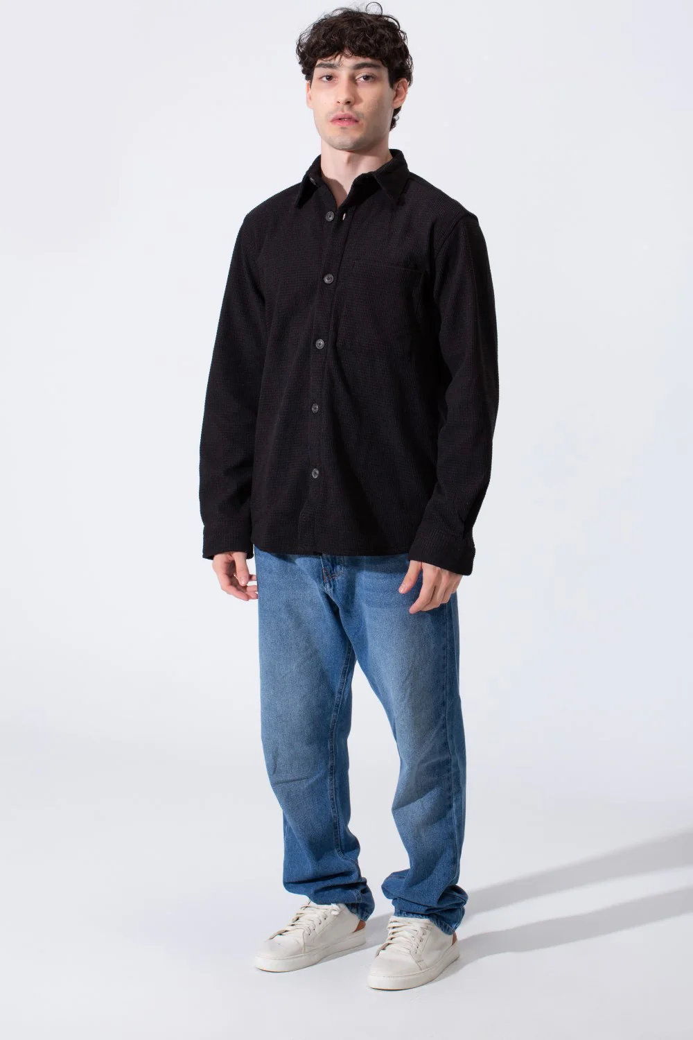 Men's Long Sleeved Winter Regular Fit Velvet Shirt - Image 8