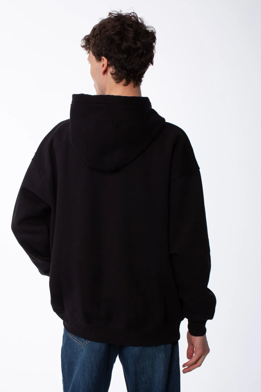 Men's Long Sleeves Hood Kangaroo Pocket Versatile Basic Comfy Piece Oversize Melton Sweatshirt - Image 2