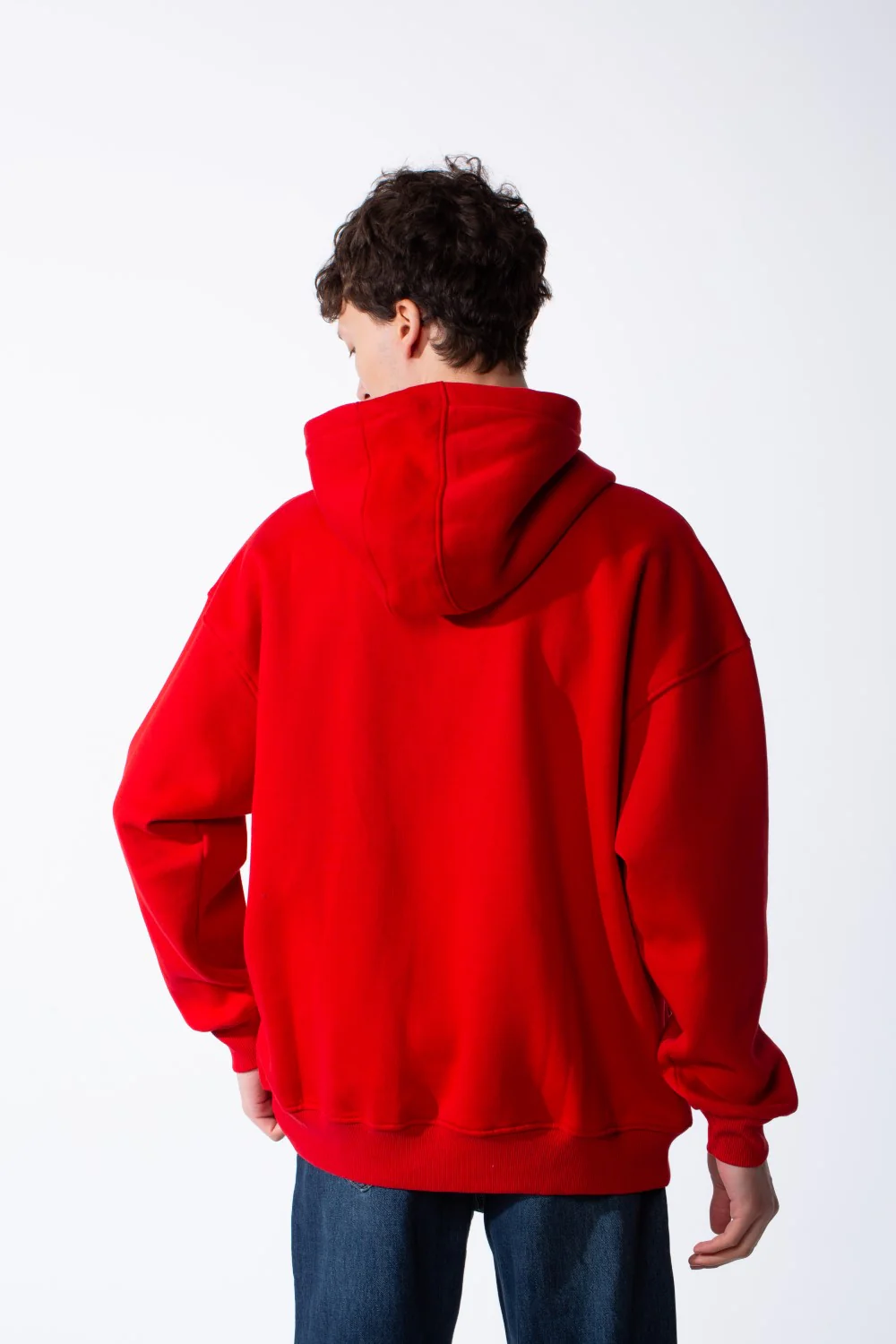 Men's Long Sleeves Hood Kangaroo Pocket Versatile Basic Comfy Piece Oversize Melton Sweatshirt - Image 6