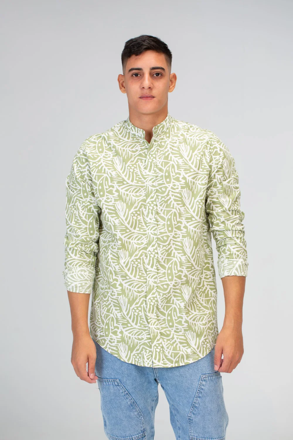 Mens Long Sleeves Shirt With Collar And Poplin Material - Image 9