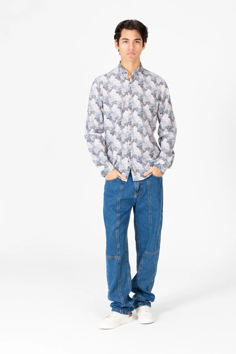 Men's Long Sleeves Slim Fit Poplin Jakar Shirt - Image 4