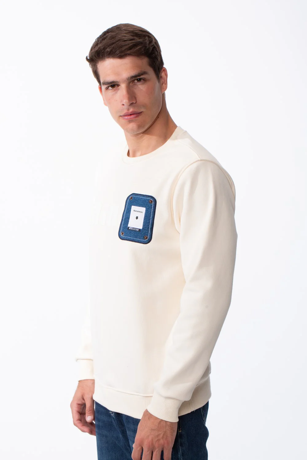 Men's Long Sleeves With Bold Front Text Crew Neck Slim Fit Cozy Sweatshirt - Image 12