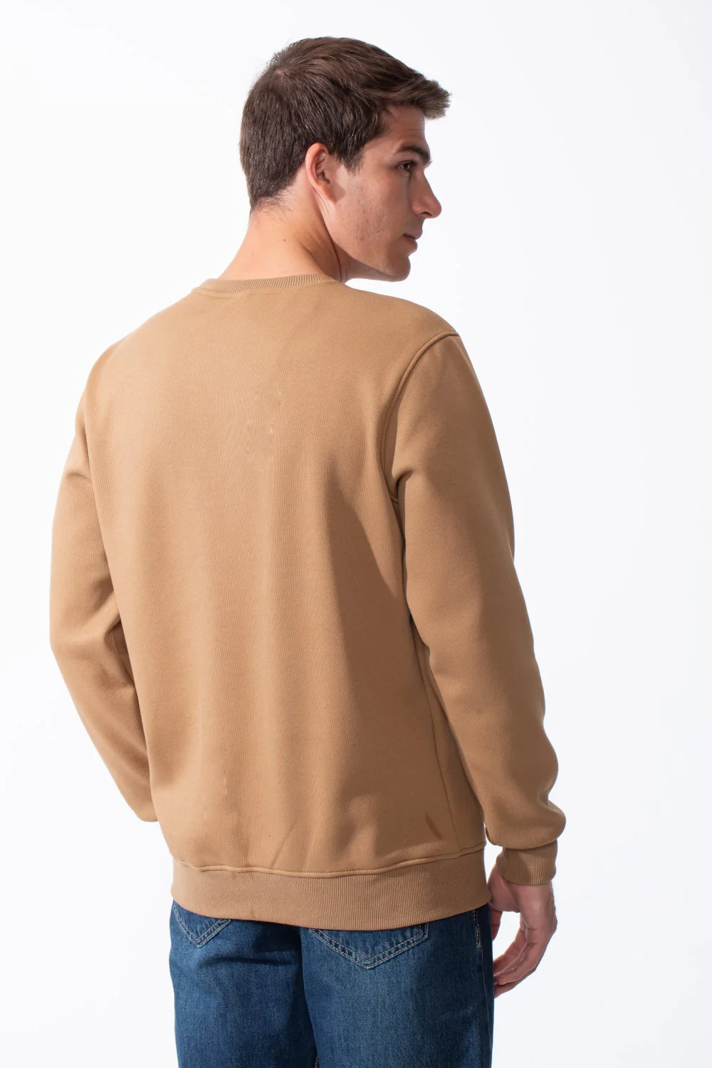 Men's Long Sleeves With Bold Front Text Crew Neck Slim Fit Cozy Sweatshirt - Image 6