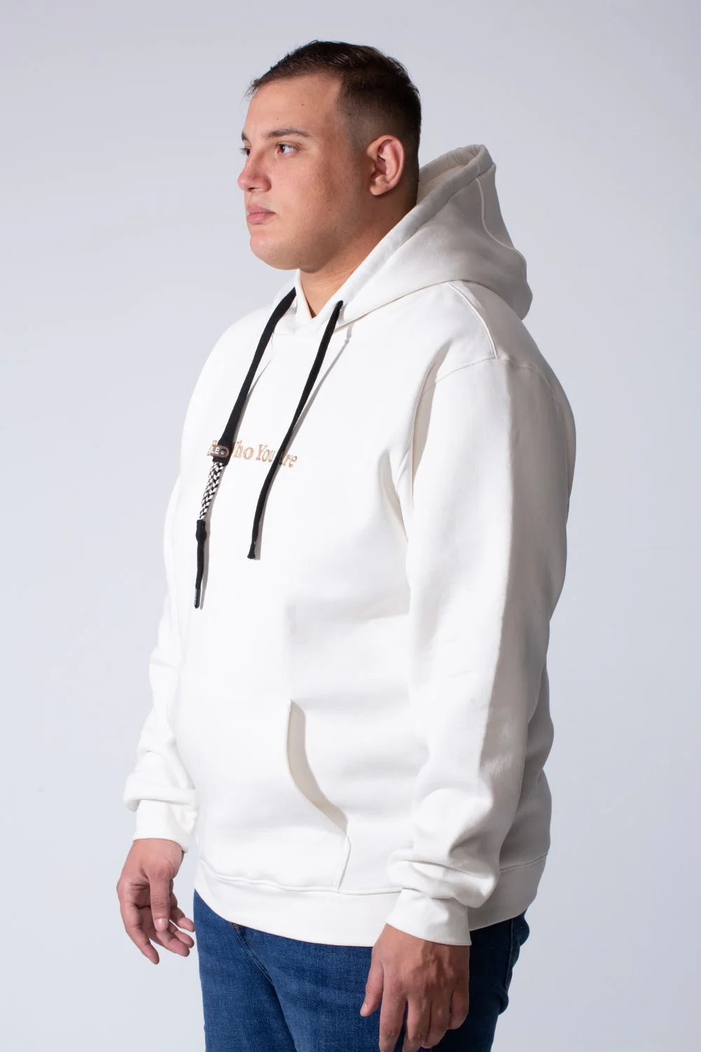 Men's Long Sleeves Textured Front Kangaroo Pocket Comfy Big Size Hooded Melton Sweatshirt - Image 12
