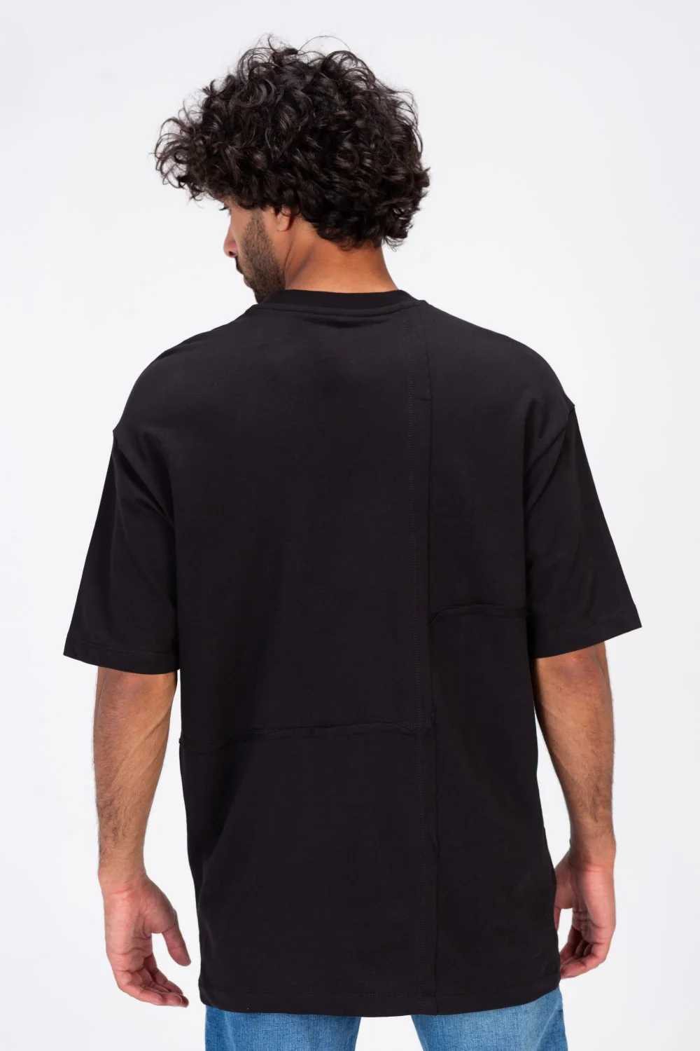 Mens Loose Fit Crew Neck T-Shirt With Unique And New Modern Cut - Image 5
