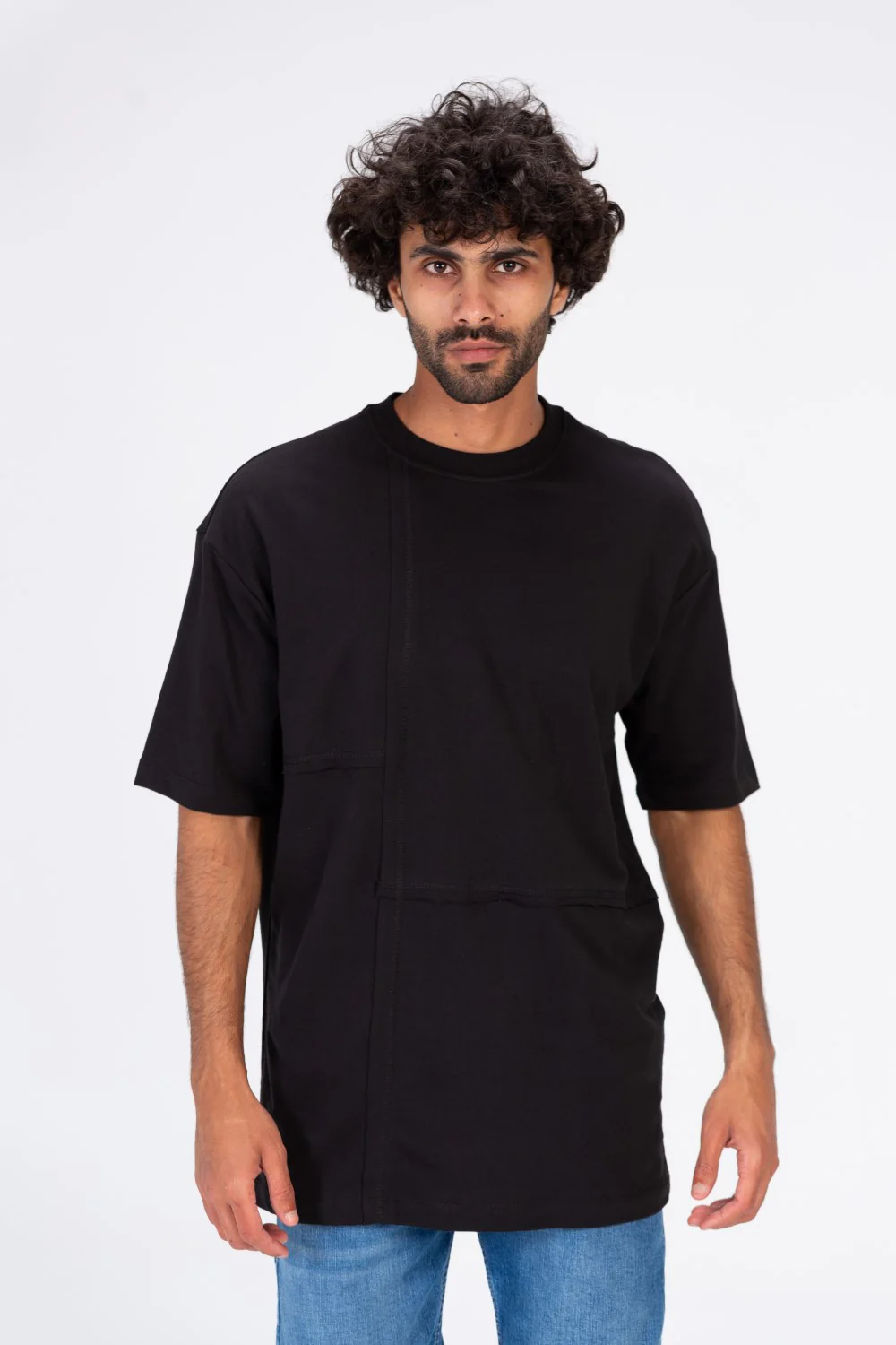 Mens Loose Fit Crew Neck T-Shirt With Unique And New Modern Cut - Image 6
