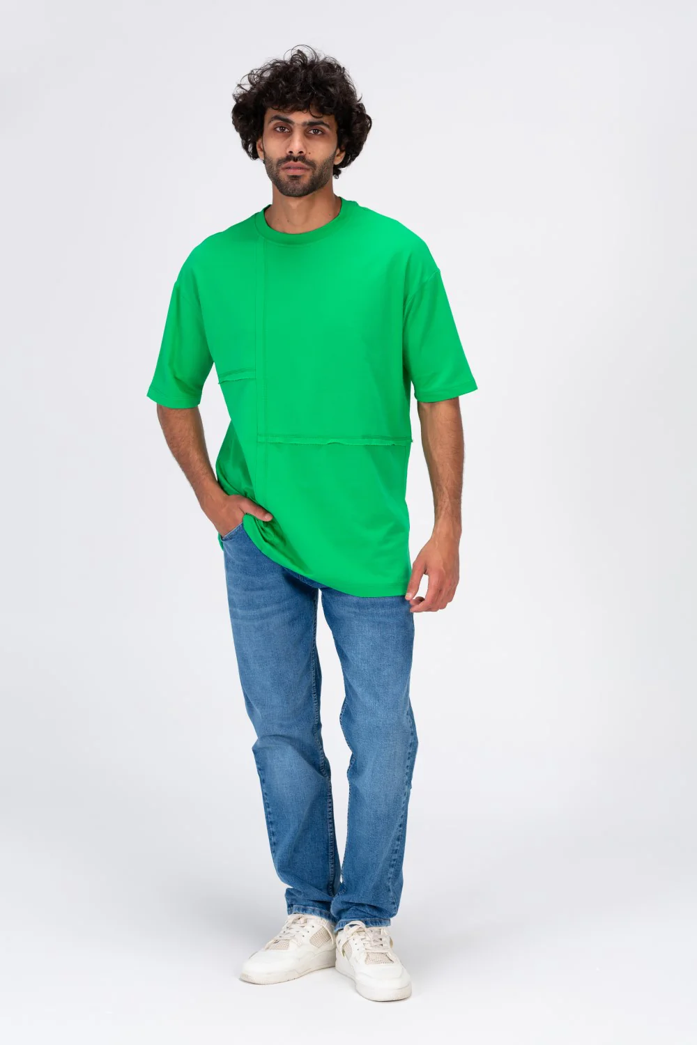 Mens Loose Fit Crew Neck T-Shirt With Unique And New Modern Cut - Image 7