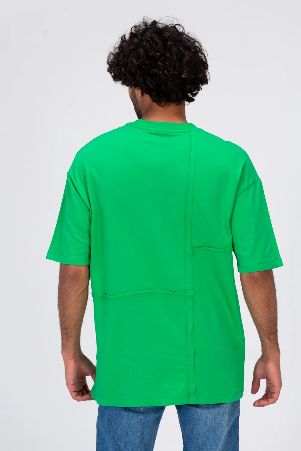 Mens Loose Fit Crew Neck T-Shirt With Unique And New Modern Cut - Image 8