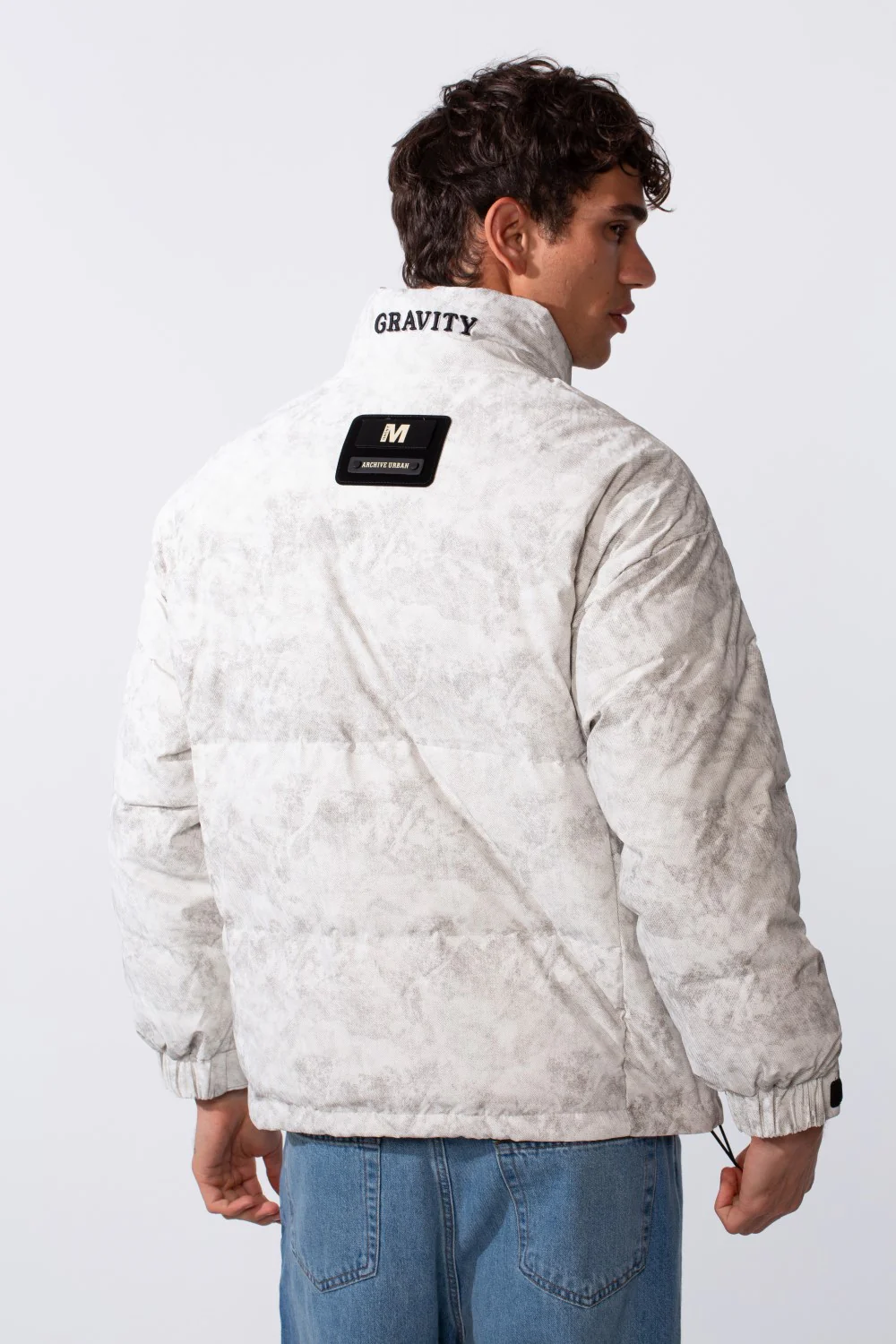 Men's Marble Wash Zip-Up Lightweight Jacket - Image 2