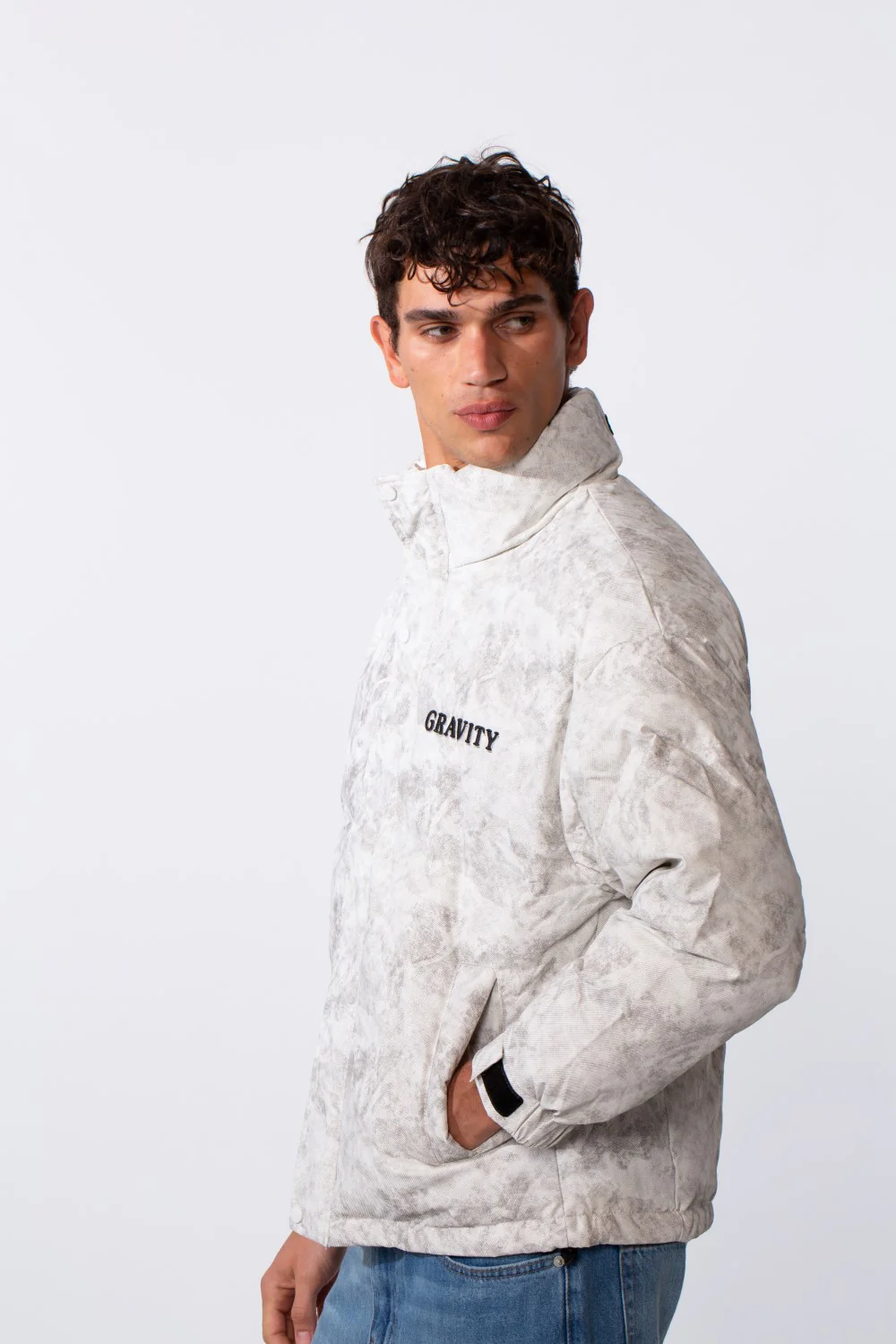 Men's Marble Wash Zip-Up Lightweight Jacket - Image 4