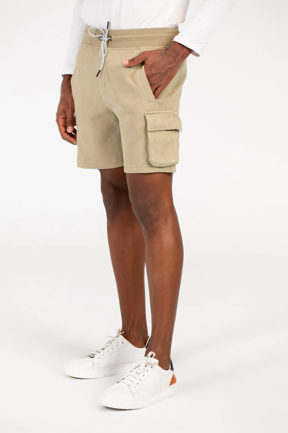 Men's Melton Elastic Waistband Side Pockets Short - Image 8