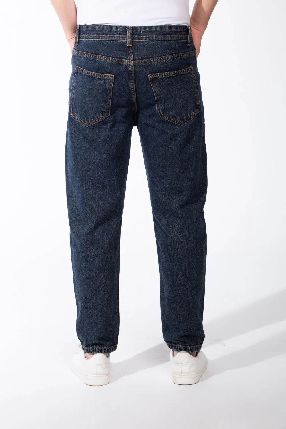 Men's Mid-Wash Tapered Jeans Tailored Look Five Pocket Design Boyfriend Versatile Denims Pants - Image 12
