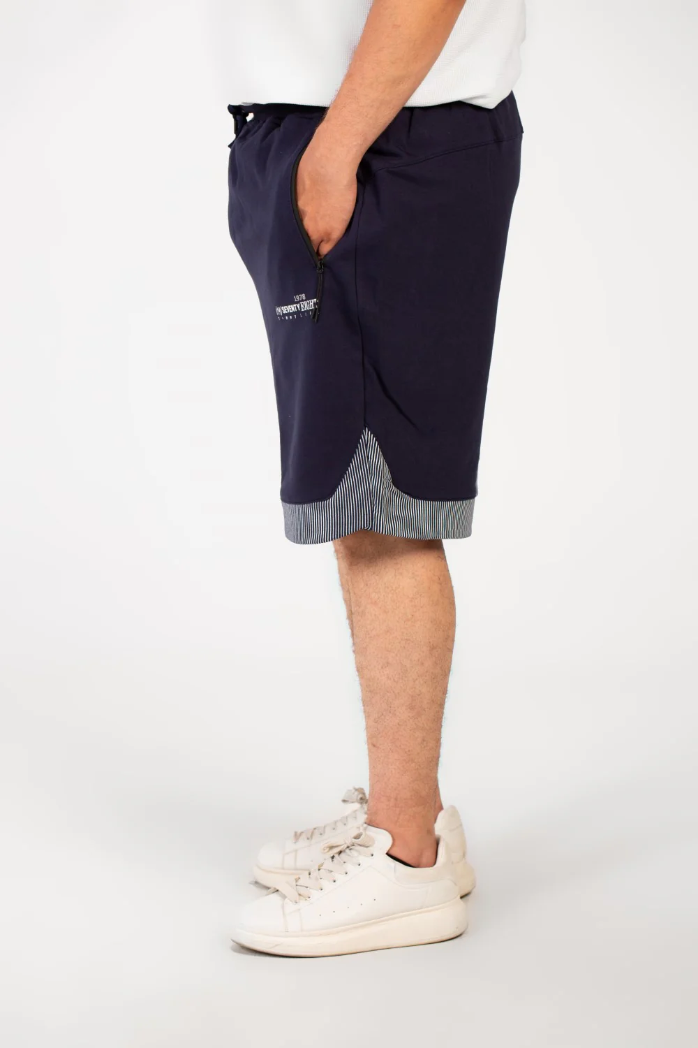 Men's Milton Basic Big Size Short Modern Design With A Side Text Print - Image 12
