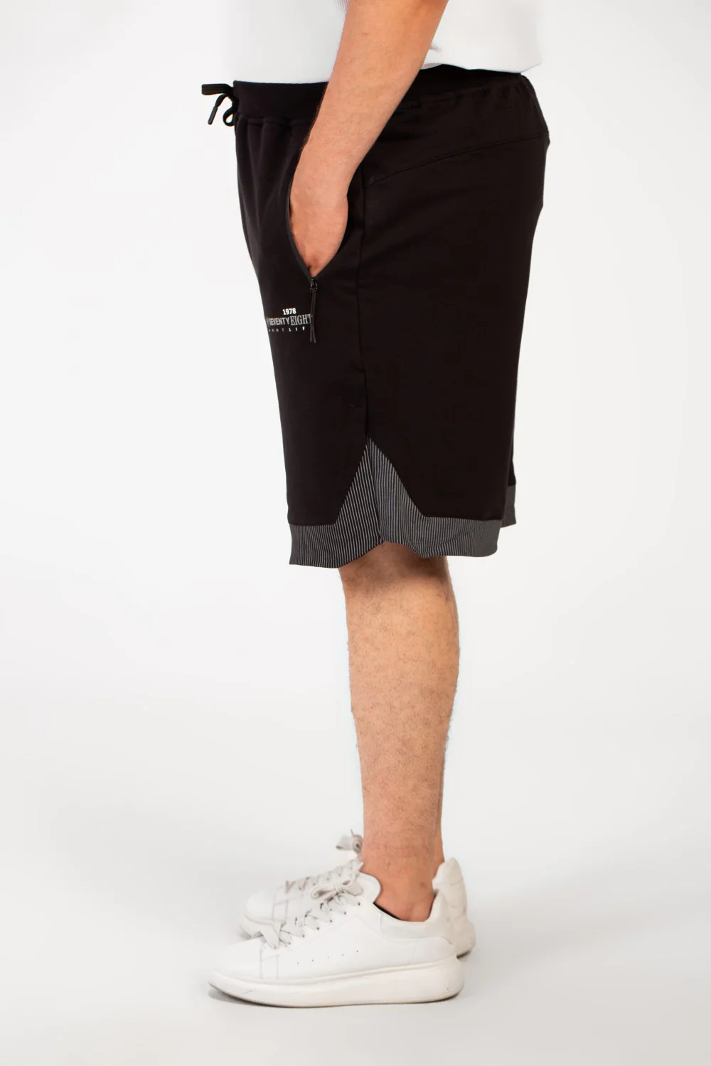 Men's Milton Basic Big Size Short Modern Design With A Side Text Print - Image 4