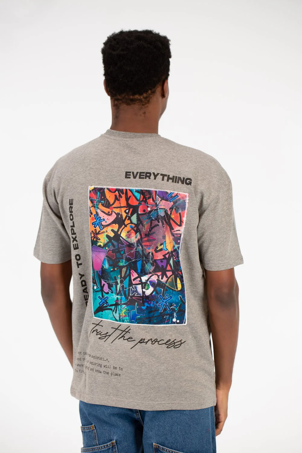 Men's Milton Graphic Print Crew Neck Oversize T-Shirt - Image 6