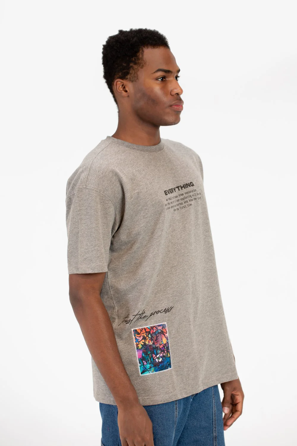 Men's Milton Graphic Print Crew Neck Oversize T-Shirt - Image 7