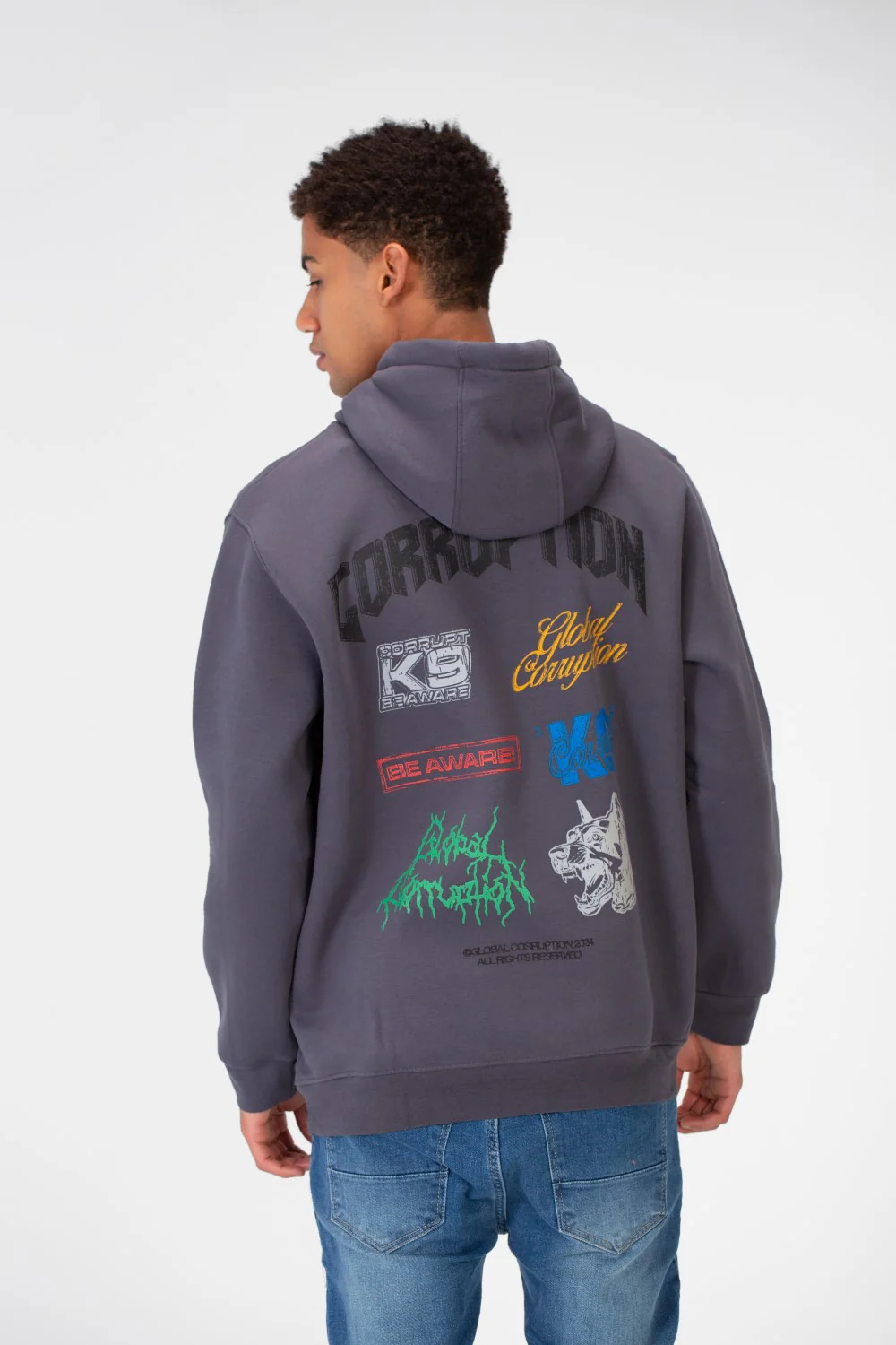 Men's Milton Hood Printed Sweatshirt With Front Pocket-2 - Image 2