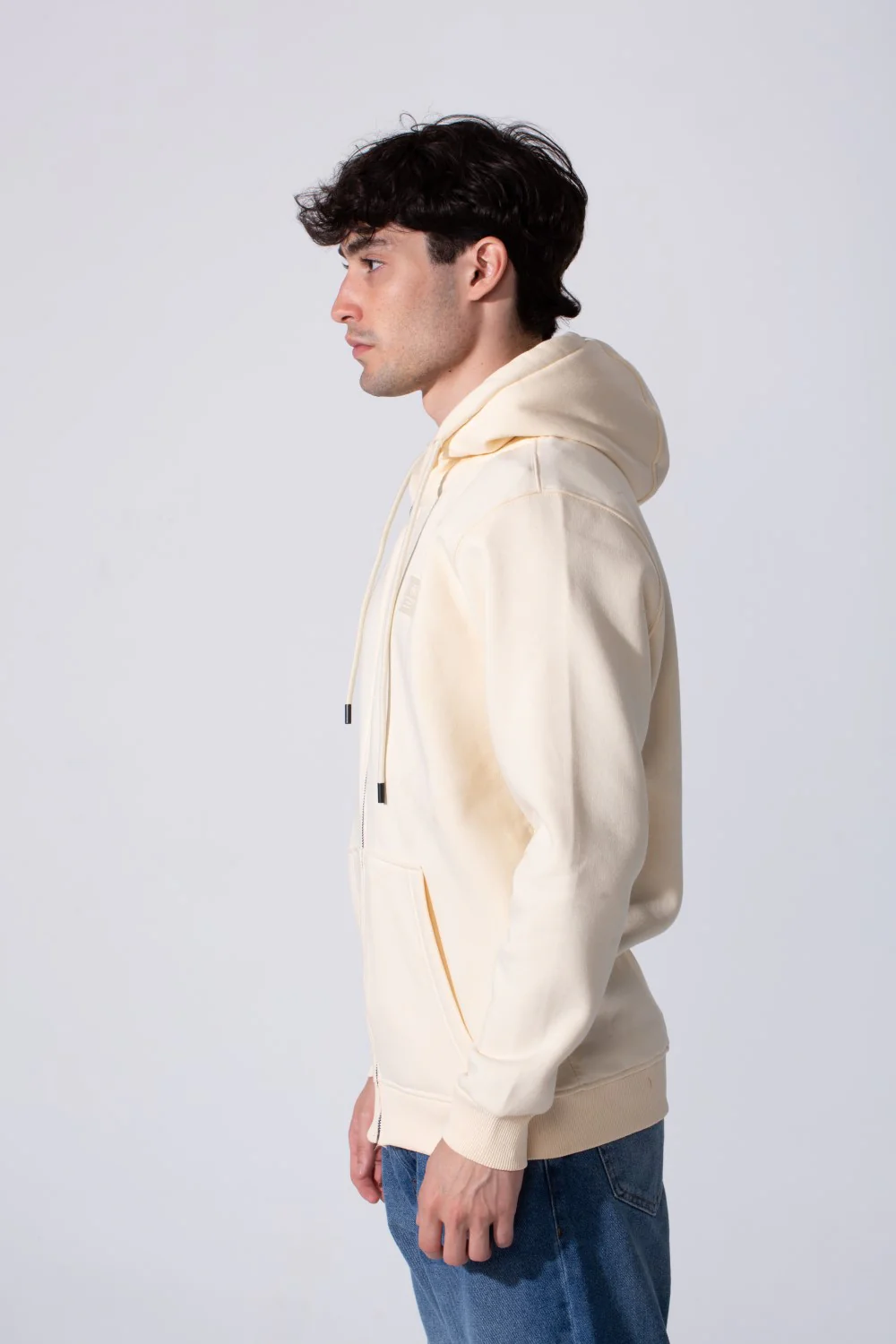 Men's Milton Slim Fit Long Sleeves Hood Sweatshirt With Full Front Zip - Image 3