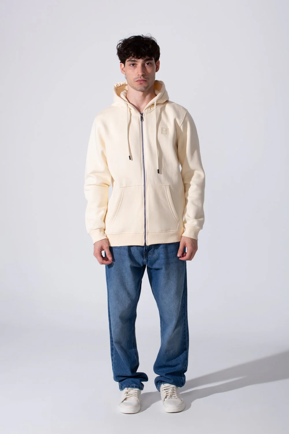 Men's Milton Slim Fit Long Sleeves Hood Sweatshirt With Full Front Zip - Image 4
