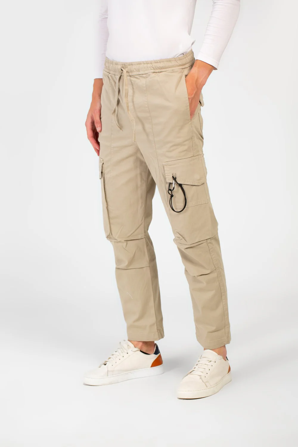 Men's Modern Gabardine Shewal Pants With A Drawstring Waist And Basic Details - Image 16