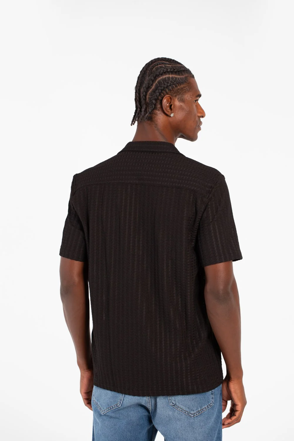 Men's Modern Slim Fit Basic Short Sleeve Mesh Breathable Shirt - Image 2