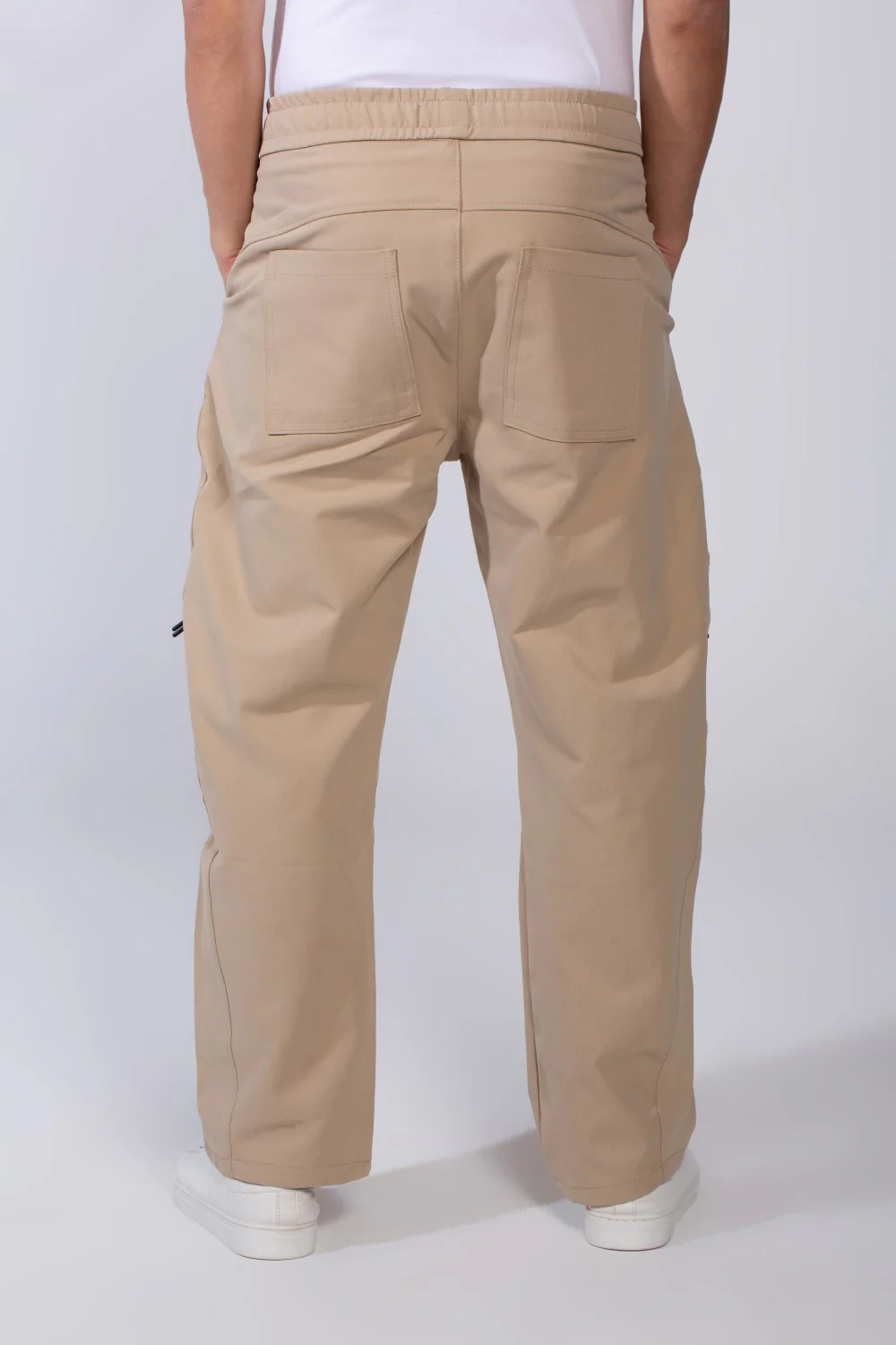 Men's Modern With Zipper Pockets Elasticated waistband Gabarden Fabric comfortable Wide Leg Pants - Image 2