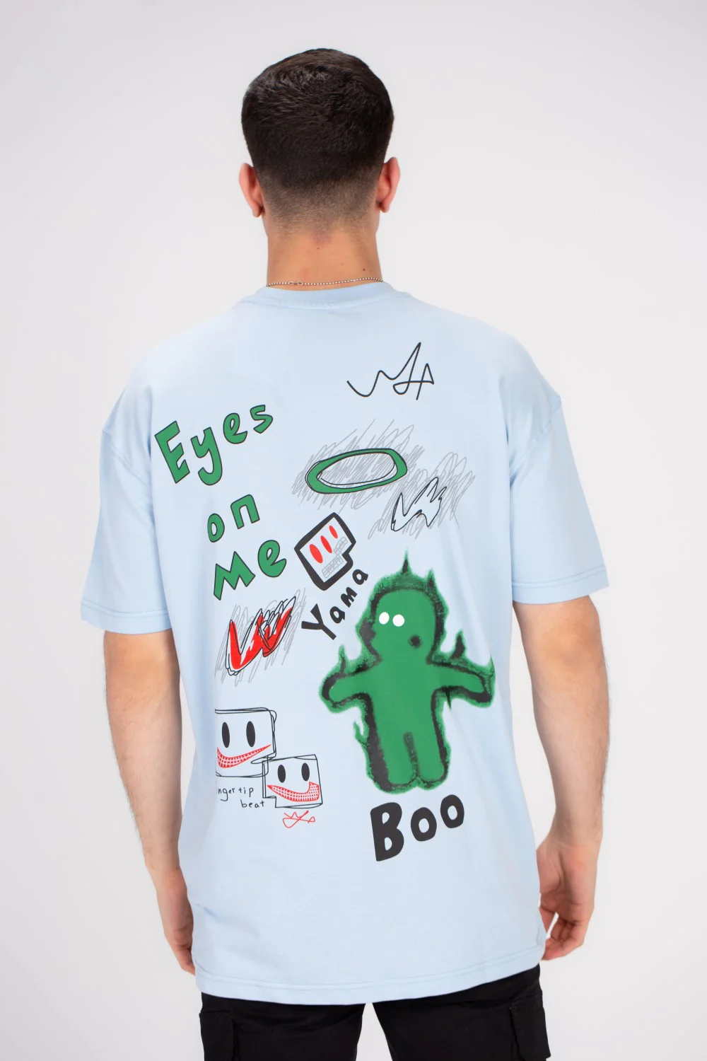 Men's Over Size Front & Back Printed Made Of Comfort Cotton T-shirt Perfect For Everyday Wear - Image 2