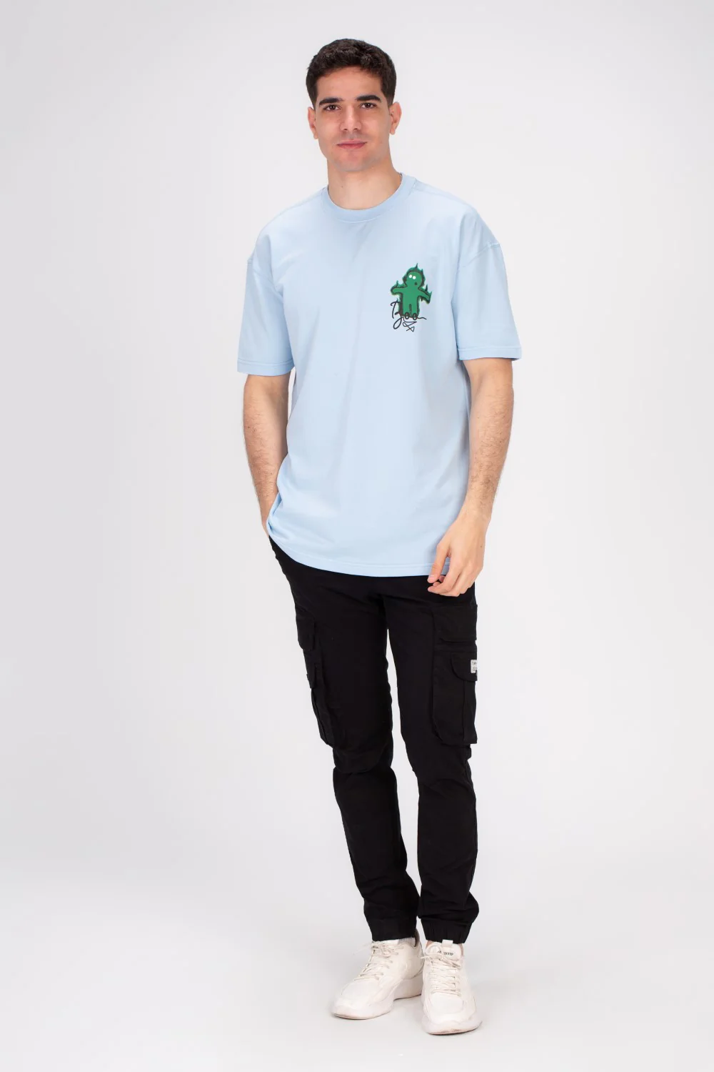 Men's Over Size Front & Back Printed Made Of Comfort Cotton T-shirt Perfect For Everyday Wear - Image 3