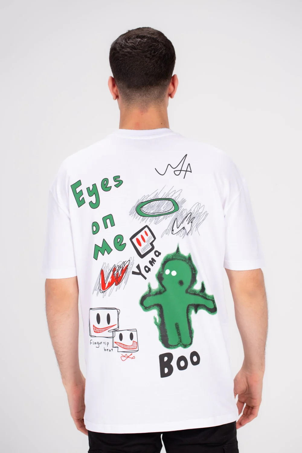 Men's Over Size Front & Back Printed Made Of Comfort Cotton T-shirt Perfect For Everyday Wear - Image 8