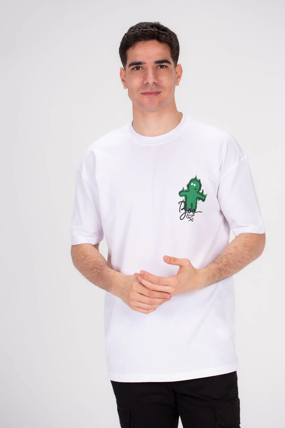 Men's Over Size Front & Back Printed Made Of Comfort Cotton T-shirt Perfect For Everyday Wear - Image 9