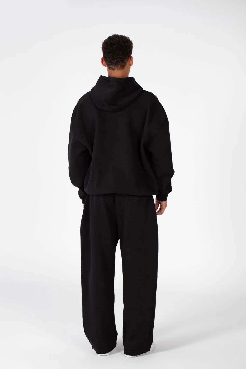 Men's Over Size Hood Sweatshirt With Front Print In Melton Material - Image 2