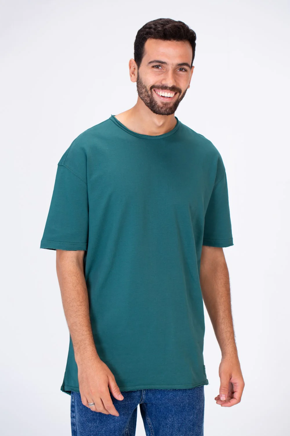 Mens Oversize Basic Plain T-shirt With Short Sleeves And A Round Neck - Image 13