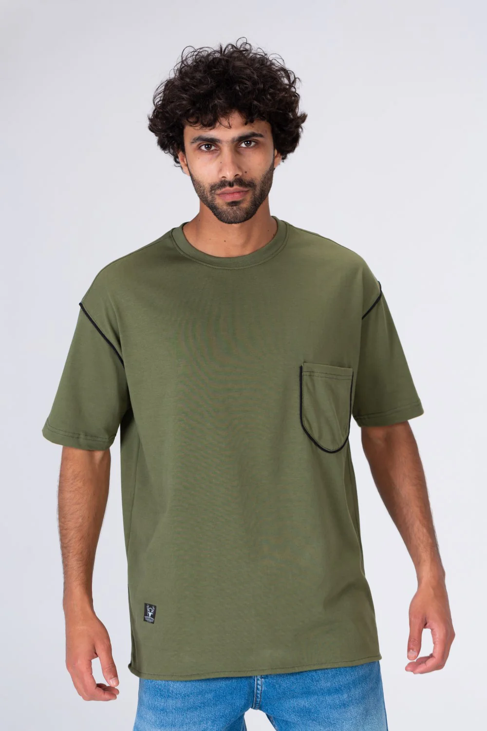 Mens Oversize Fit Crew Neck T-shirt With A Unique Cut - Image 6