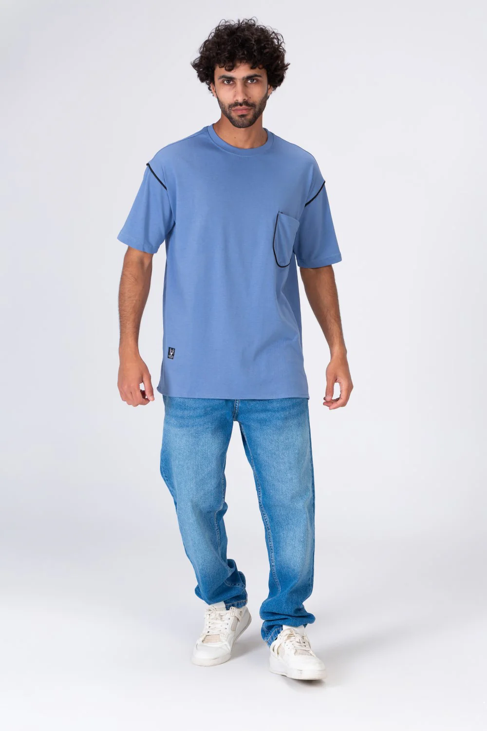 Mens Oversize Fit Crew Neck T-shirt With A Unique Cut - Image 7