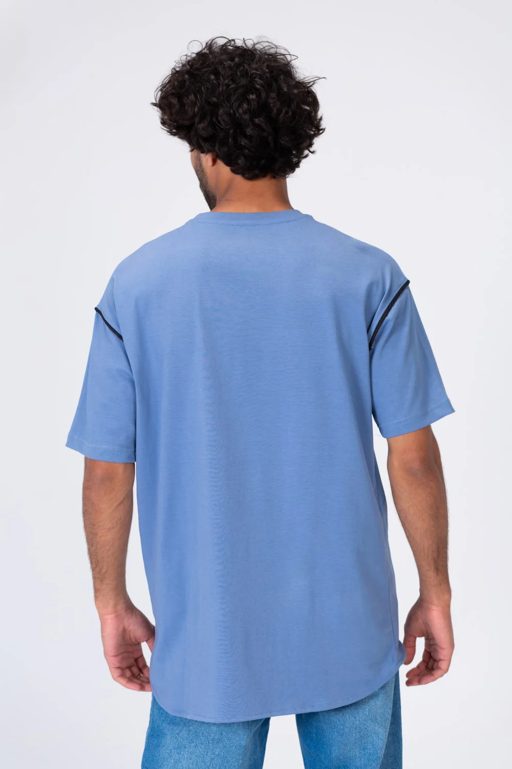 Mens Oversize Fit Crew Neck T-shirt With A Unique Cut - Image 8