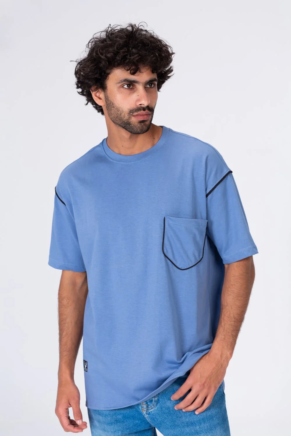 Mens Oversize Fit Crew Neck T-shirt With A Unique Cut - Image 9