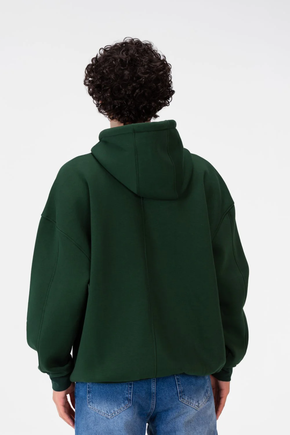 Men's Oversize Hoodie Sweatshirt Melton Material - Image 8