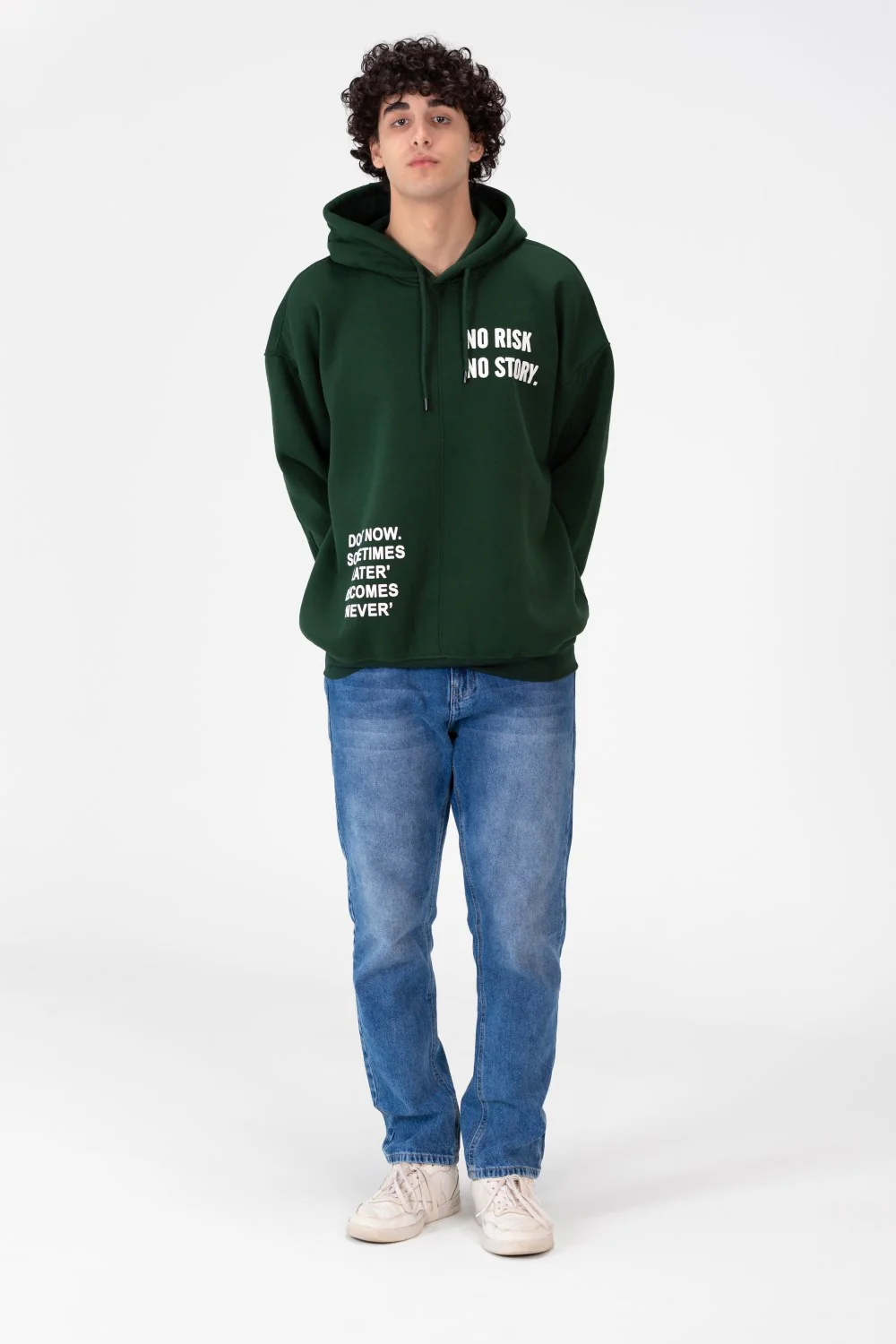 Men's Oversize Hoodie Sweatshirt Melton Material - Image 9
