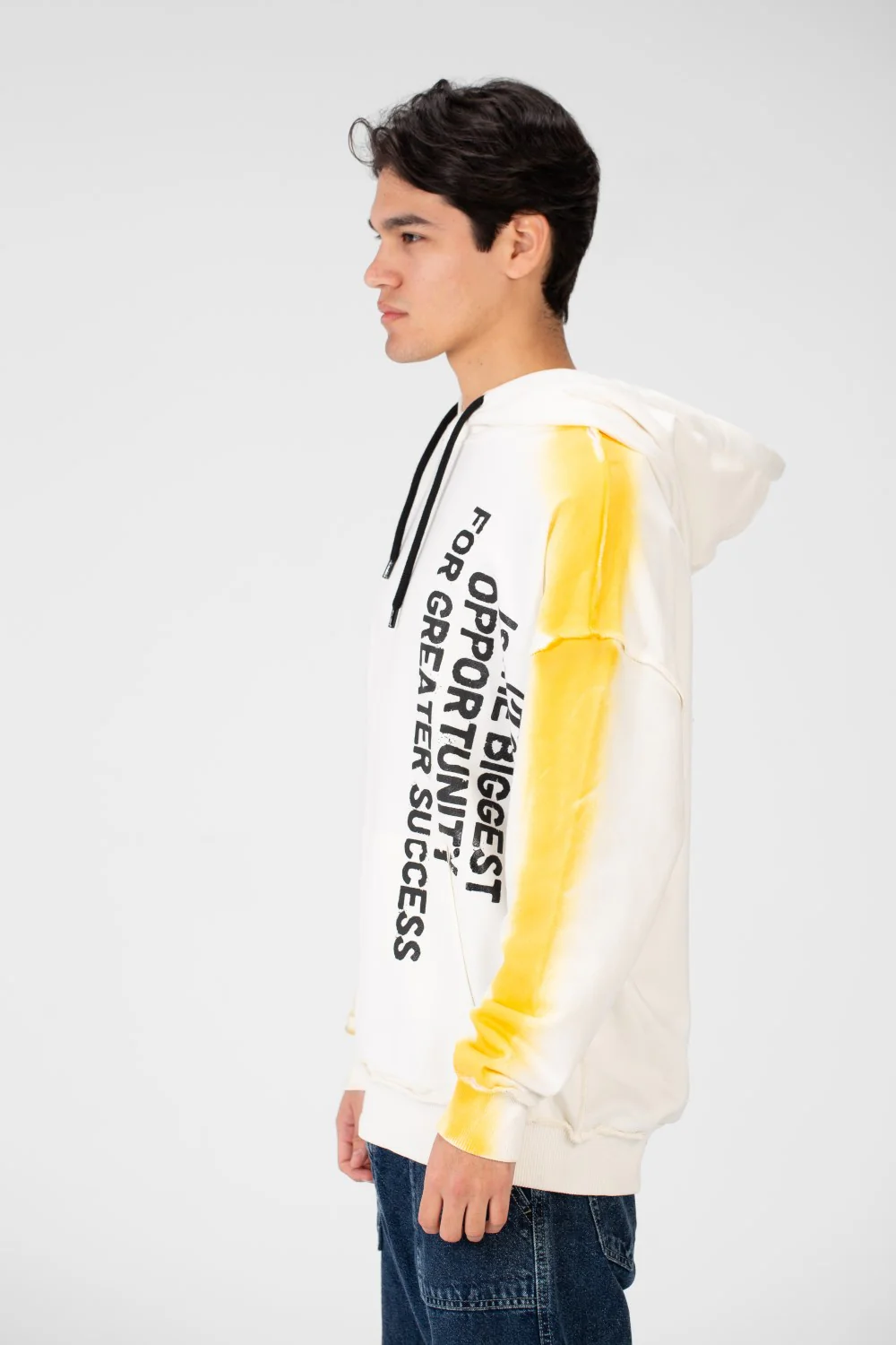 Men's Oversize Hoodie Sweatshirt With Text Print - Image 11