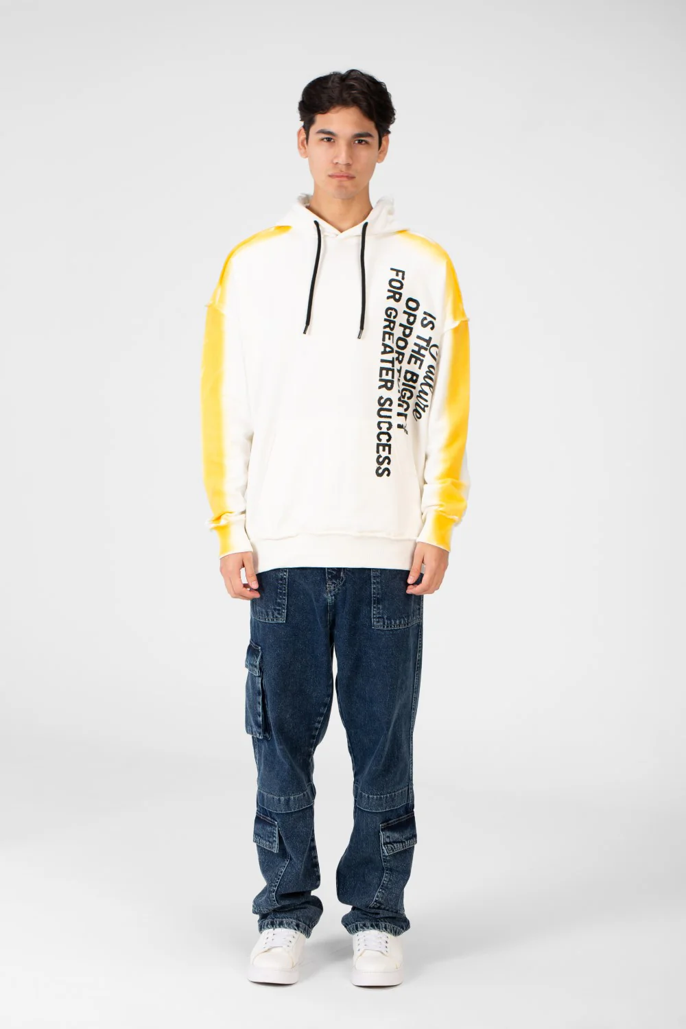 Men's Oversize Hoodie Sweatshirt With Text Print - Image 12