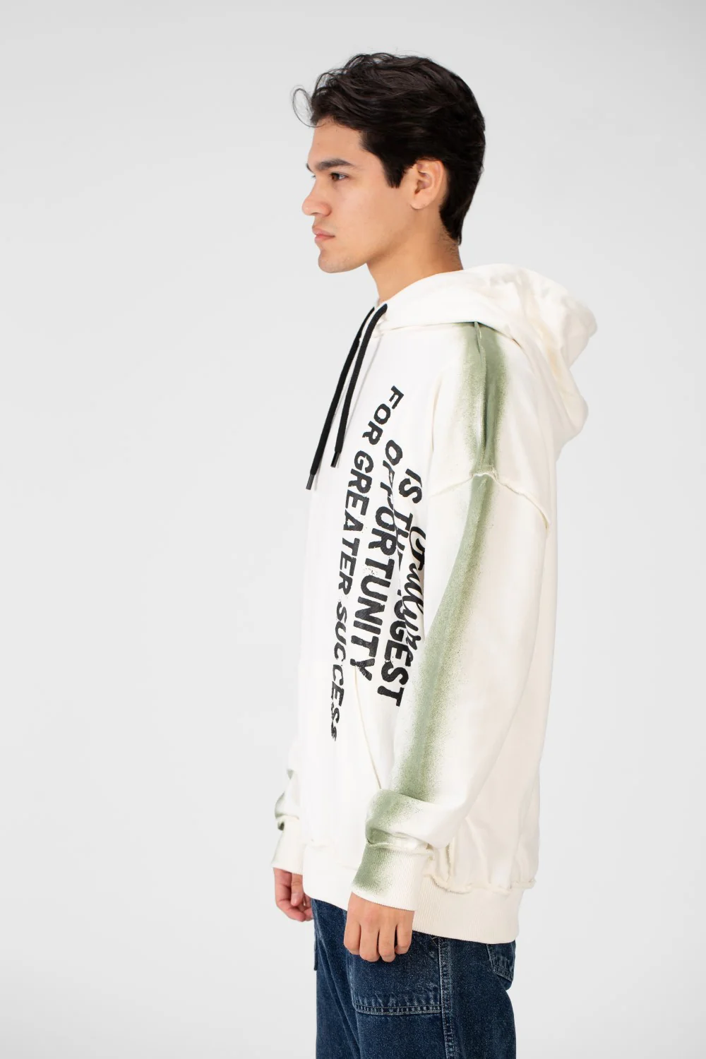 Men's Oversize Hoodie Sweatshirt With Text Print - Image 7
