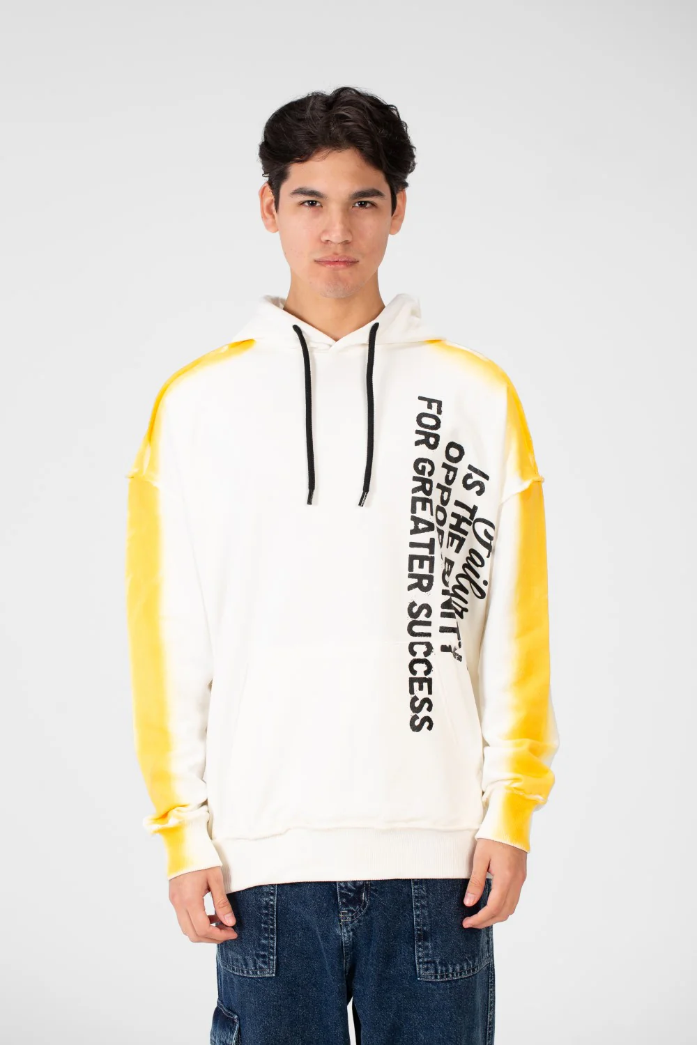 Men's Oversize Hoodie Sweatshirt With Text Print - Image 9