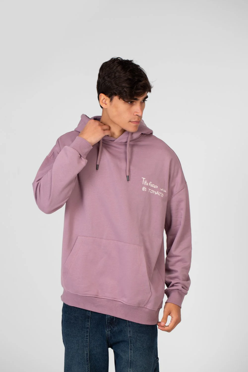 Men's Oversize Hoodie With Text Print On The Front And Back - Image 5