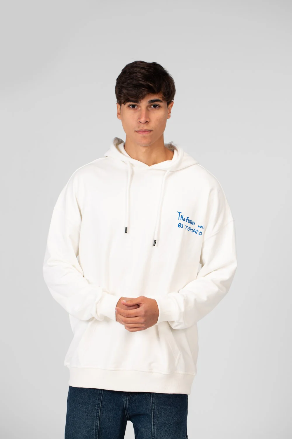 Men's Oversize Hoodie With Text Print On The Front And Back - Image 9