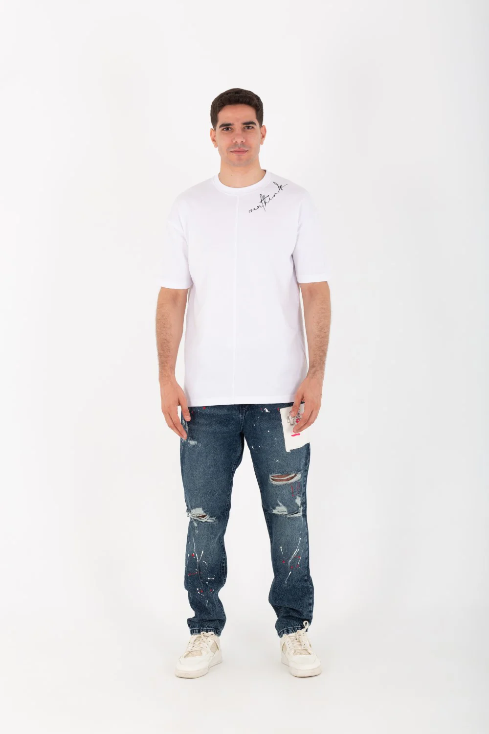Mens Oversize Printed Short Sleeved T-shirt In Summer Melton Material - Image 3