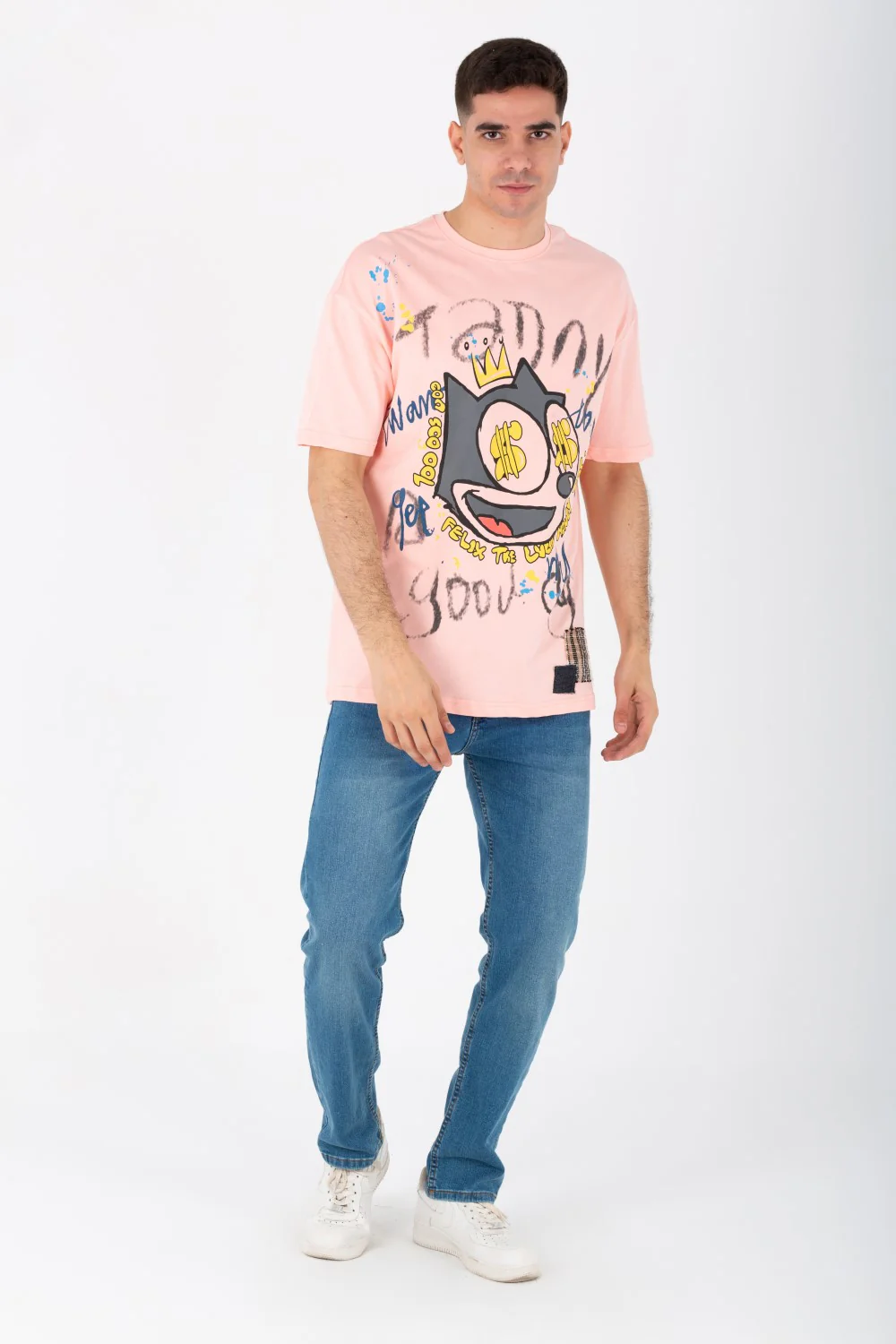 Men's Oversize Printed T-shirt With A Round Neck And Summer Melton Material - Image 18