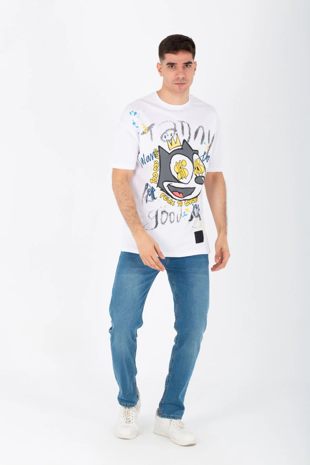 Men's Oversize Printed T-shirt With A Round Neck And Summer Melton Material - Image 21