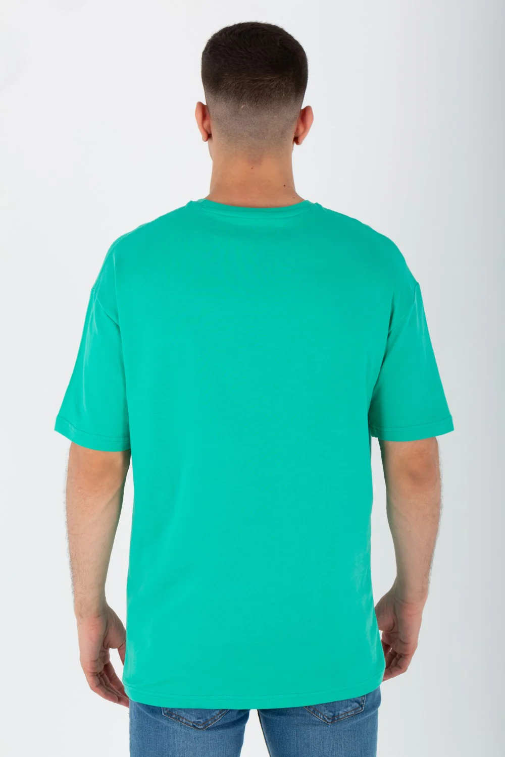 Men's Oversize Printed T-shirt With A Round Neck And Summer Melton Material - Image 8