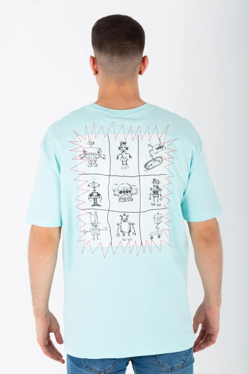 Men's Oversize Printed T-shirt With Round Neck In Summer Melton Material - Image 2